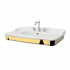 Керамическая раковина 112 см Artceram Hermitage, white glossy/gold bicolor (HEL004 01; 56)