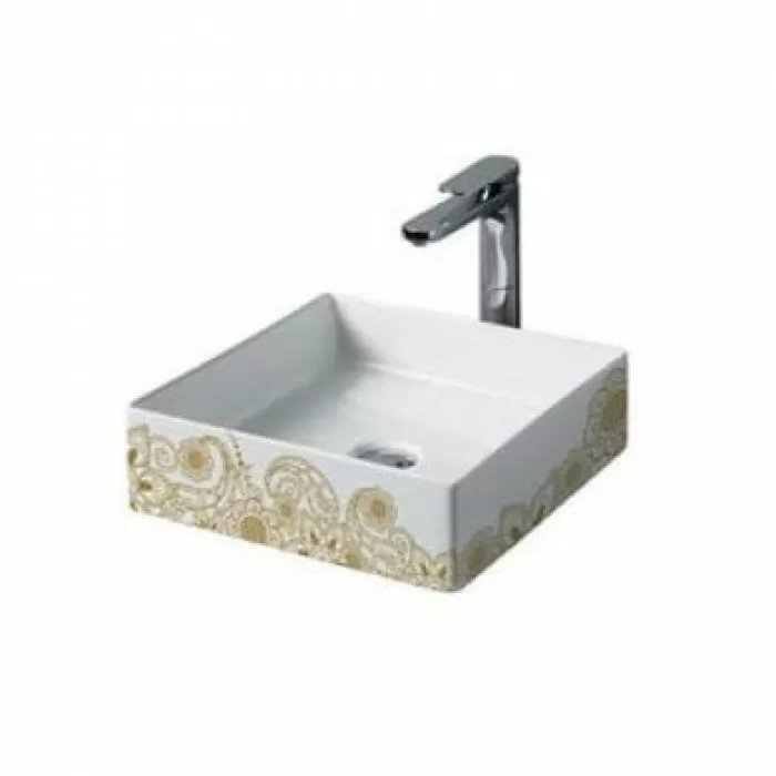 Керамическая раковина 38 см Artceram Scalino, white glossy/gold (SCL001 01; 15) Керамическая раковина 38 см Artceram Scalino, white glossy/gold (SCL001 01; 15)