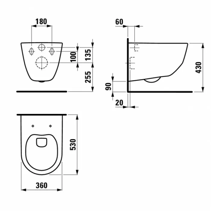 Комплект инсталляция Grohe Rapid SL 38772001 с подвесным унитазом LAUFEN PRO Rimless H820966 и сидением slow-closing и кнопкой смыва