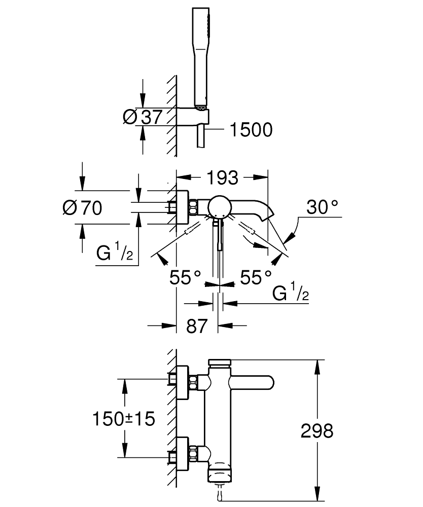 ЧертежGrohe Essence (33628000)