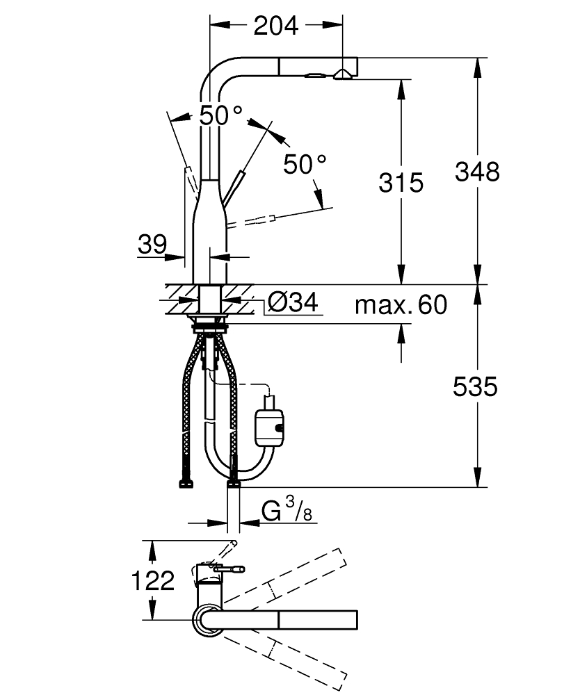 ЧертежGrohe Essence (30270000)