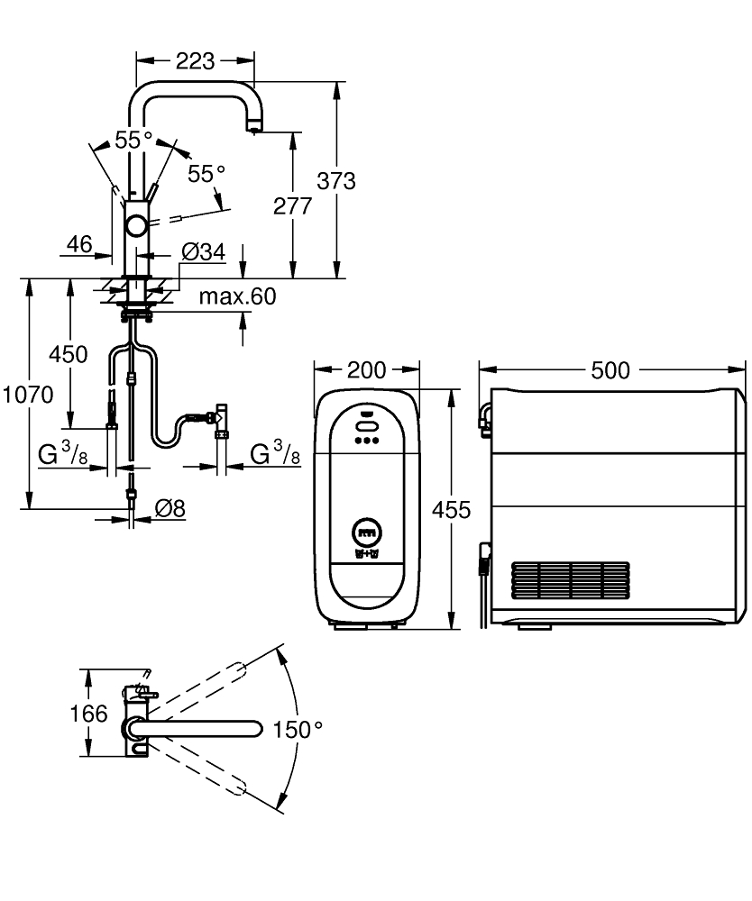 ЧертежGrohe Eurostyle cosmopolitan (33975002)
