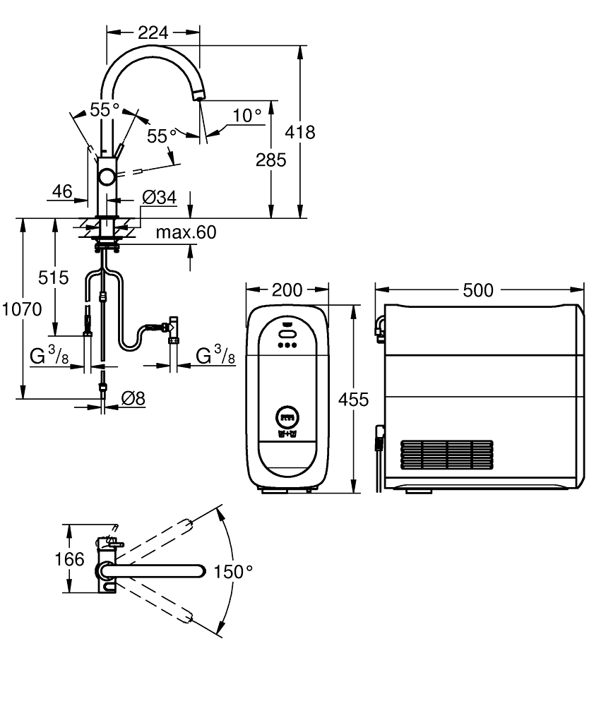 ЧертежGrohe Eurostyle cosmopolitan (33975002)