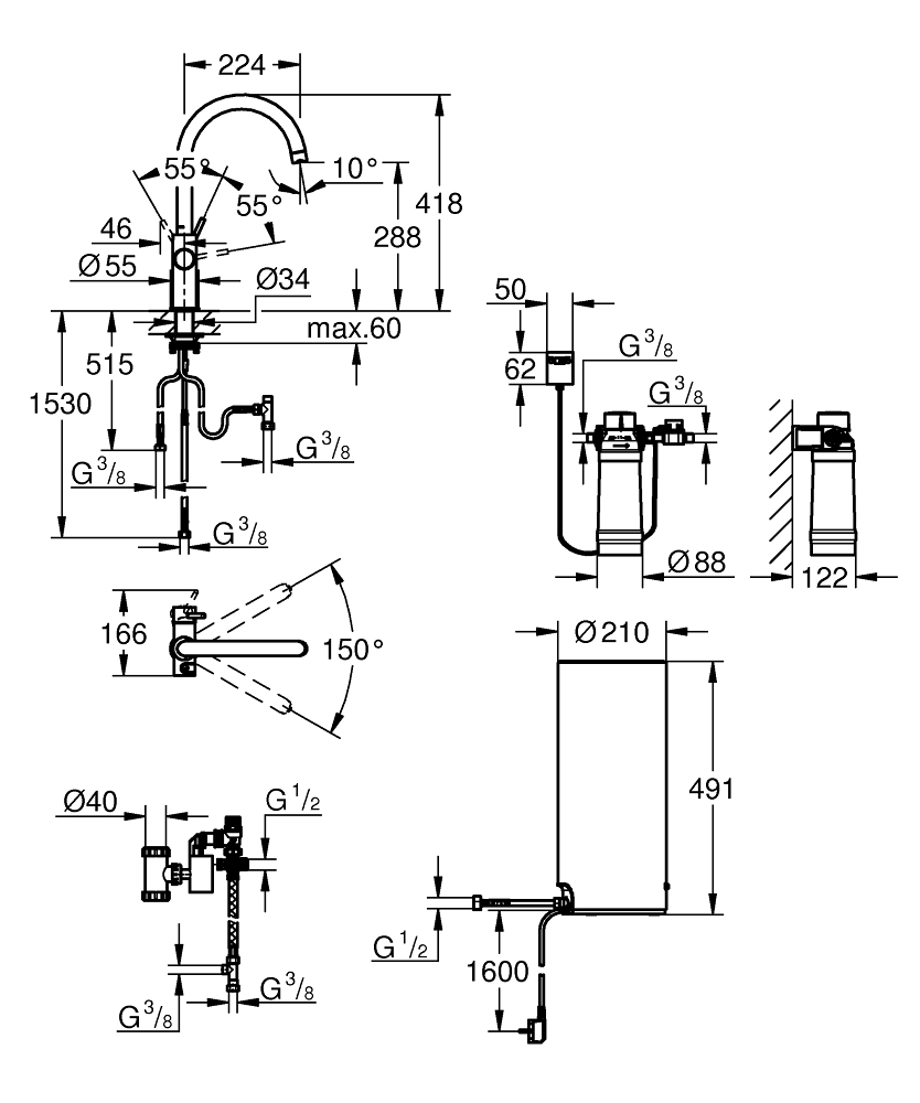 ЧертежGrohe Red Duo (30079000)