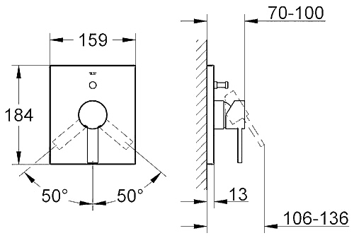 ЧертежGrohe Allure (19315000)