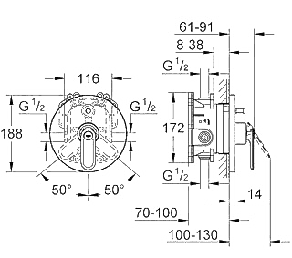 ЧертежGrohe Veris (19344000)