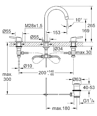ЧертежGrohe Concetto (20216001)