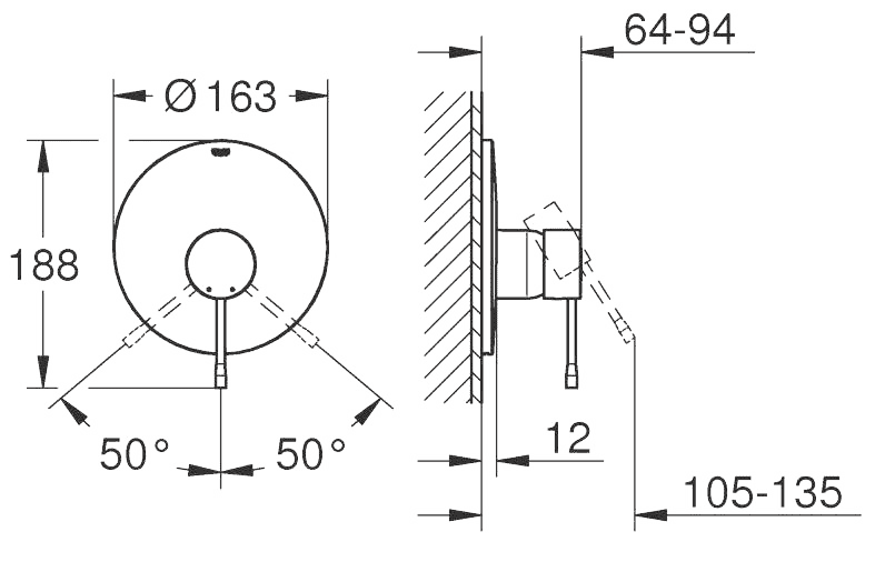 ЧертежGrohe Essence New (19286001)