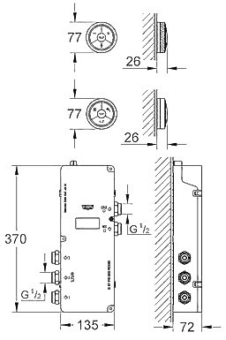 ЧертежGrohe Allure F-digital (36289000)